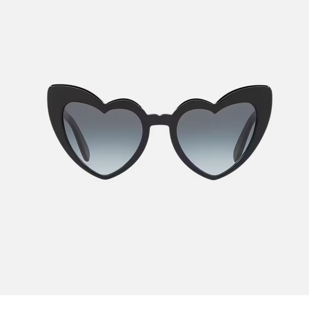 Saint Laurent Black Oversized Heart Sunglasses